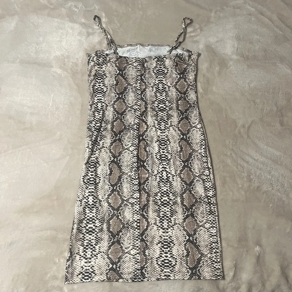 NWT Floerns Snakeskin Print Bodycon Dress Spaghetti Strap Sexy Size M